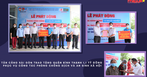 Tân Cảng Sài Gòn trao tặng quận Bình Thạnh 1,1 tỷ đồng phục vụ công tác phòng chống dịch và an sinh xã hội
