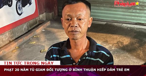 Phạt 20 năm tù giam đối tượng ở Bình Thuận hiếp dâm trẻ em