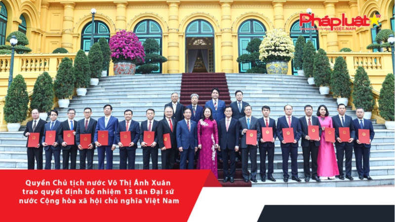 Quyền Chủ tịch nước Võ Thị Ánh Xuân trao quyết định bổ nhiệm 13 tân Đại sứ nước Cộng hòa xã hội chủ nghĩa Việt Nam