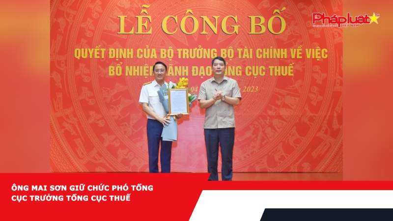 Ông Mai Sơn giữ chức Phó Tổng cục trưởng Tổng cục Thuế