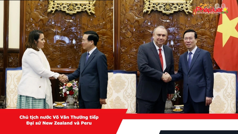 Chủ tịch nước Võ Văn Thưởng tiếp Đại sứ New Zealand và Peru